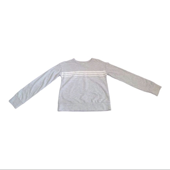 Melrose And Market Grey And White Striped Sweatshirt Size S - Picture 1 of 2